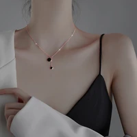 2021 fashion charm silver necklace pendant sexy clavicle chain black charm necklace for women jewelry