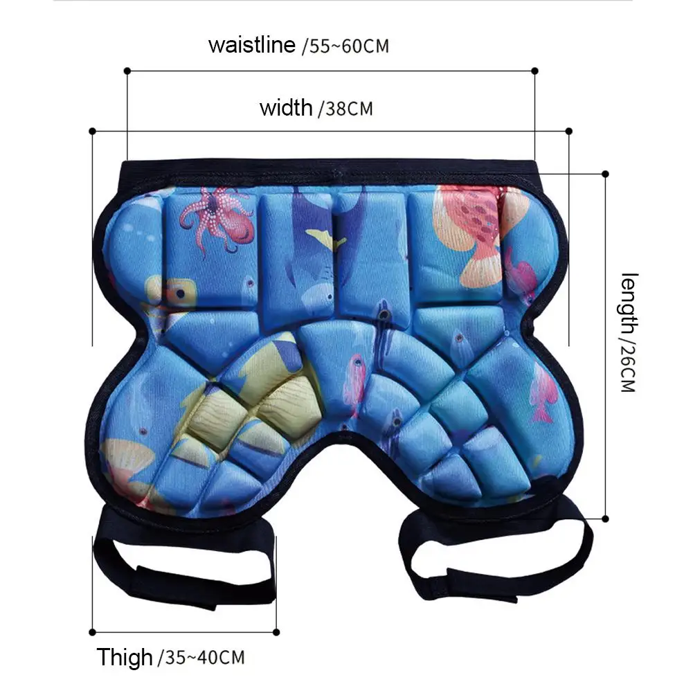 

Kids Padded Short Pants 3D Protection Hip Butt Protective Gear Adjustable Strap Waist Guard Impact Pad for Outdoor Ski Skating