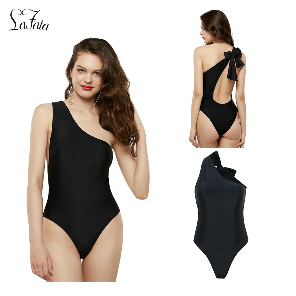 

Asymmetric One Shoulder Big Bow Back High Waist Bikini