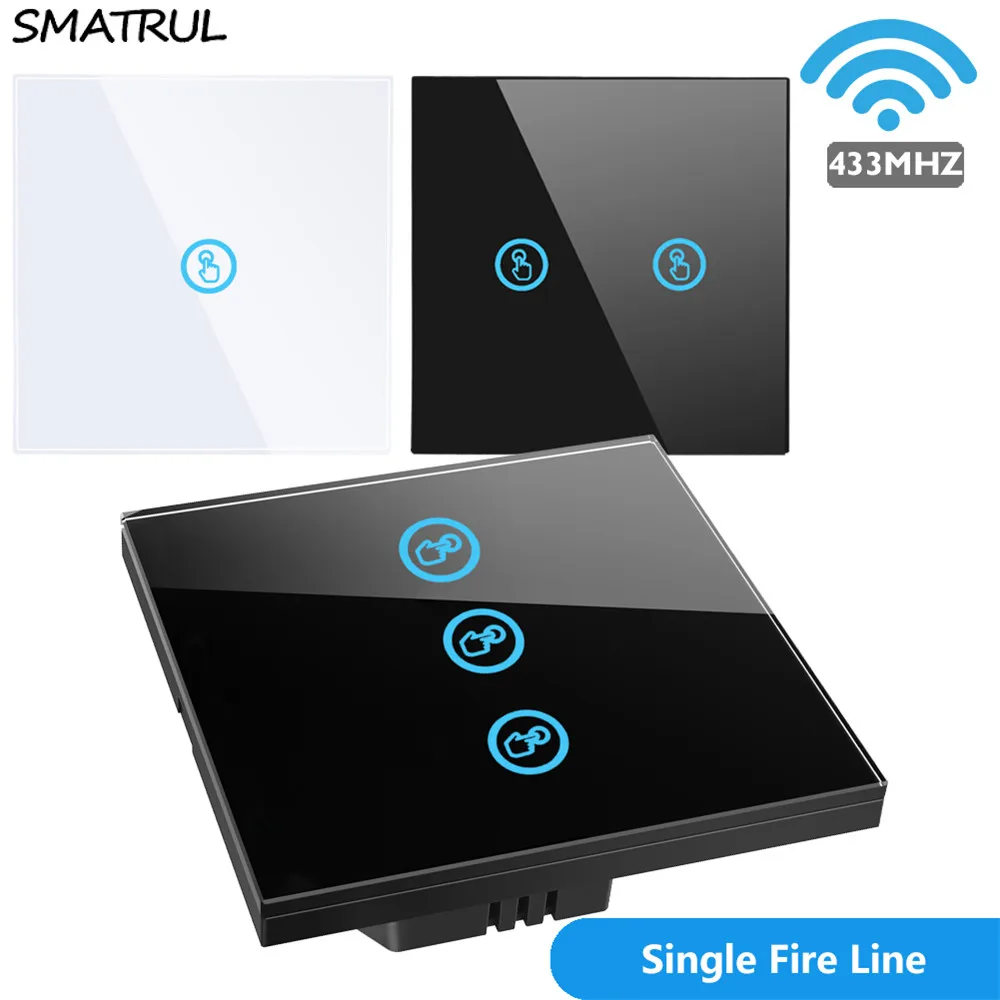 Сенсорный выключатель SMATRUL smart настенный светильник стандарт ЕС 110 В 220 433 МГц