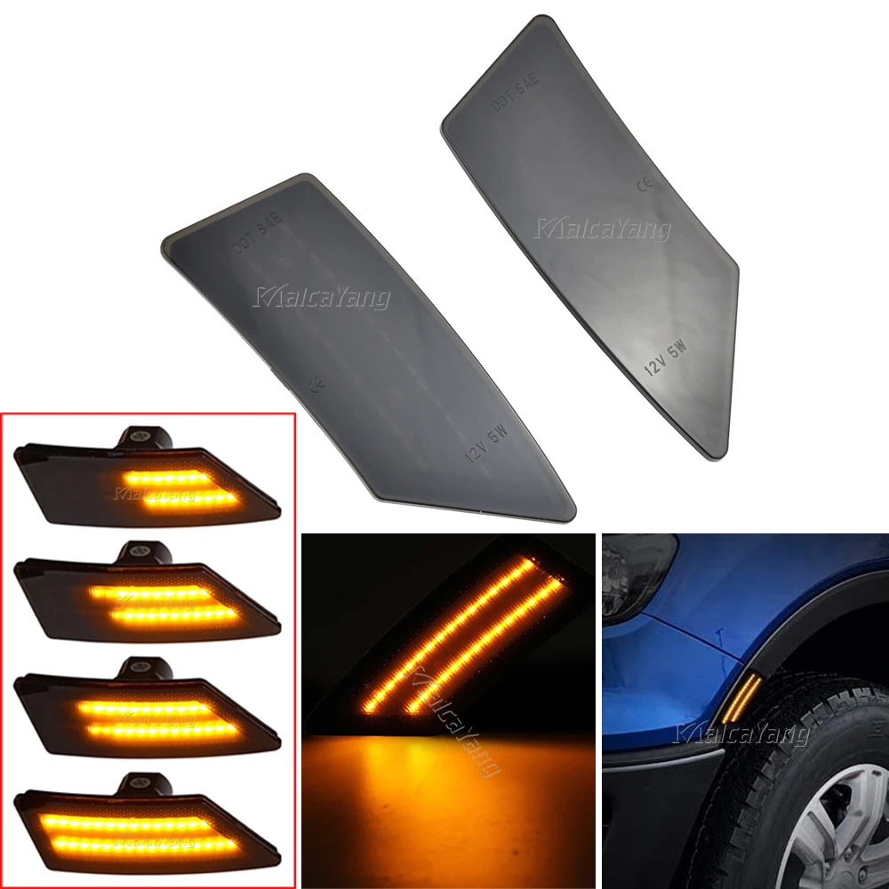 

2Piece Car Sequential Dynamic Side Marker Indicator Light LED Blinker Turn Signal Lamp For Ford Ranger XL XLT Lariat 2019-2020