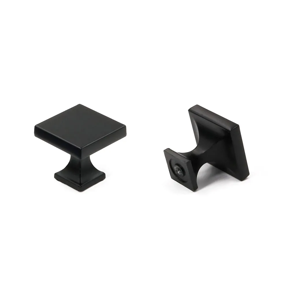 

goldenwarm Black Furniture Handles Kitchen Door Knobs Drawer Pulls Square Knobs for Cabinet Hardware 1.1 inch Widthch Width
