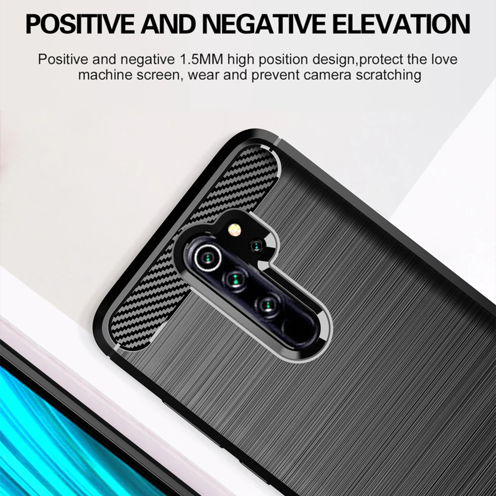 Carbon Fiber Texture Back Case For xiaomi Redmi note 8 7 Simple Brushed Silicone Cover pro back case |