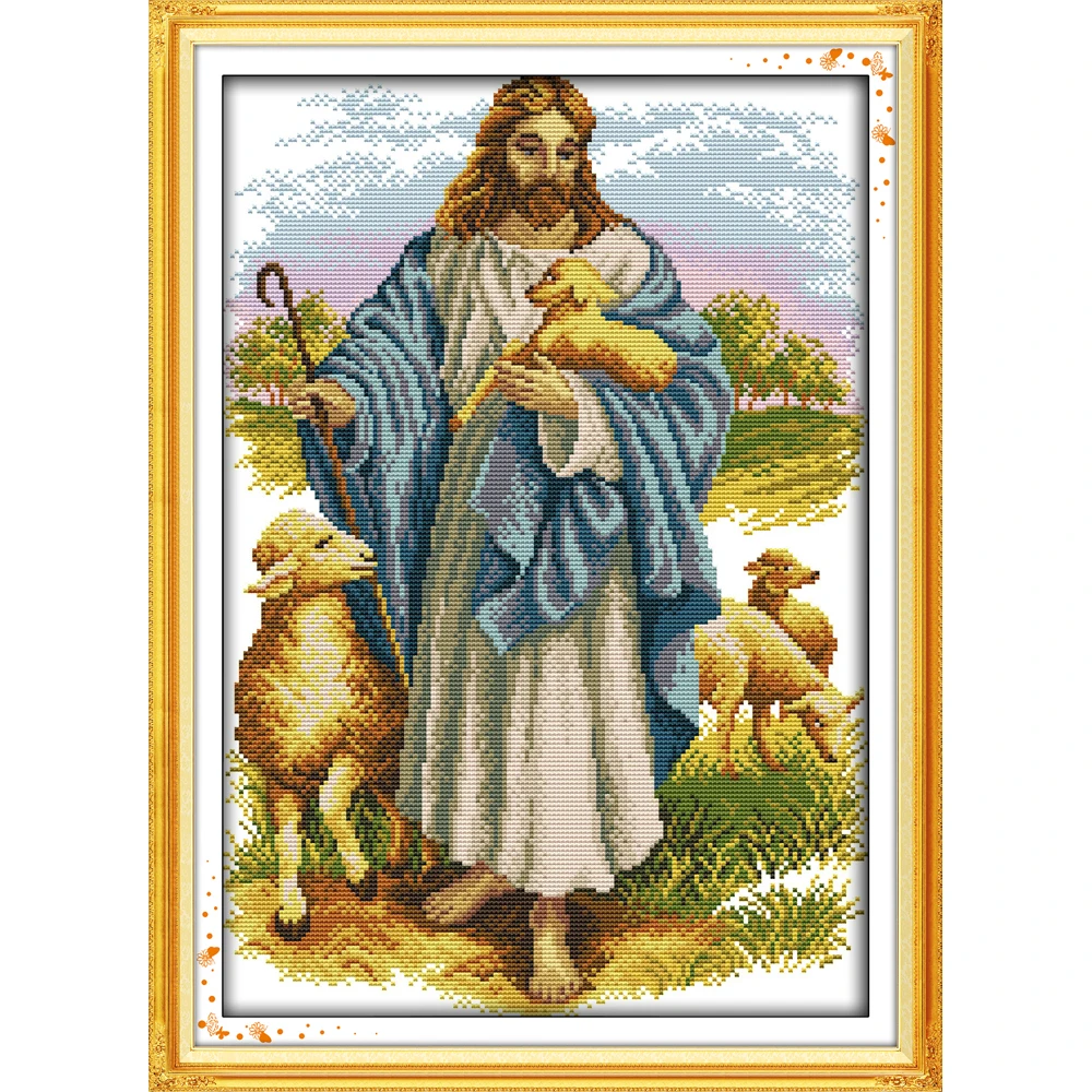 

Everlasting Love Christmas Jesus And Sheep (3) Ecological Cotton Chinese Cross Stitch Kits Counted Stamped 14CT Sales Promotion