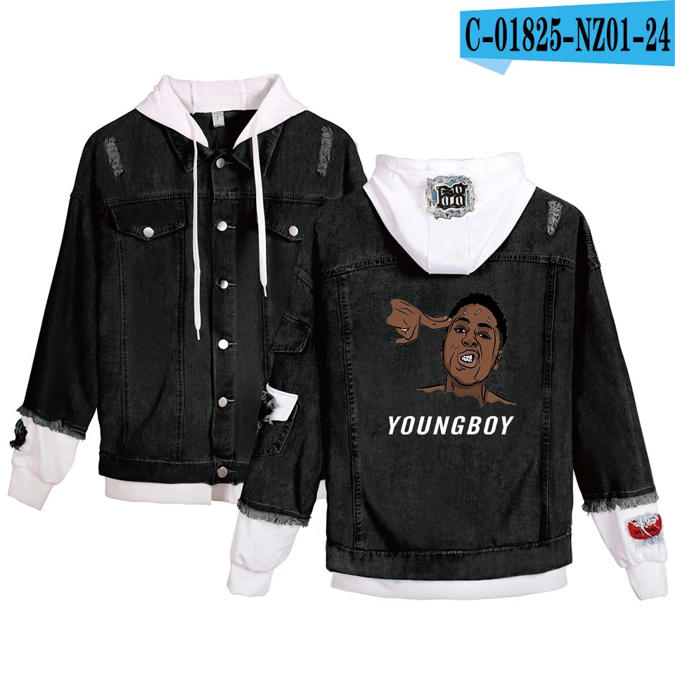 

Classic New Never Broke Again Denim Jacket Women men's comfortable Denim sweatshirt Print Black/Blue jacket Hoodie Young People