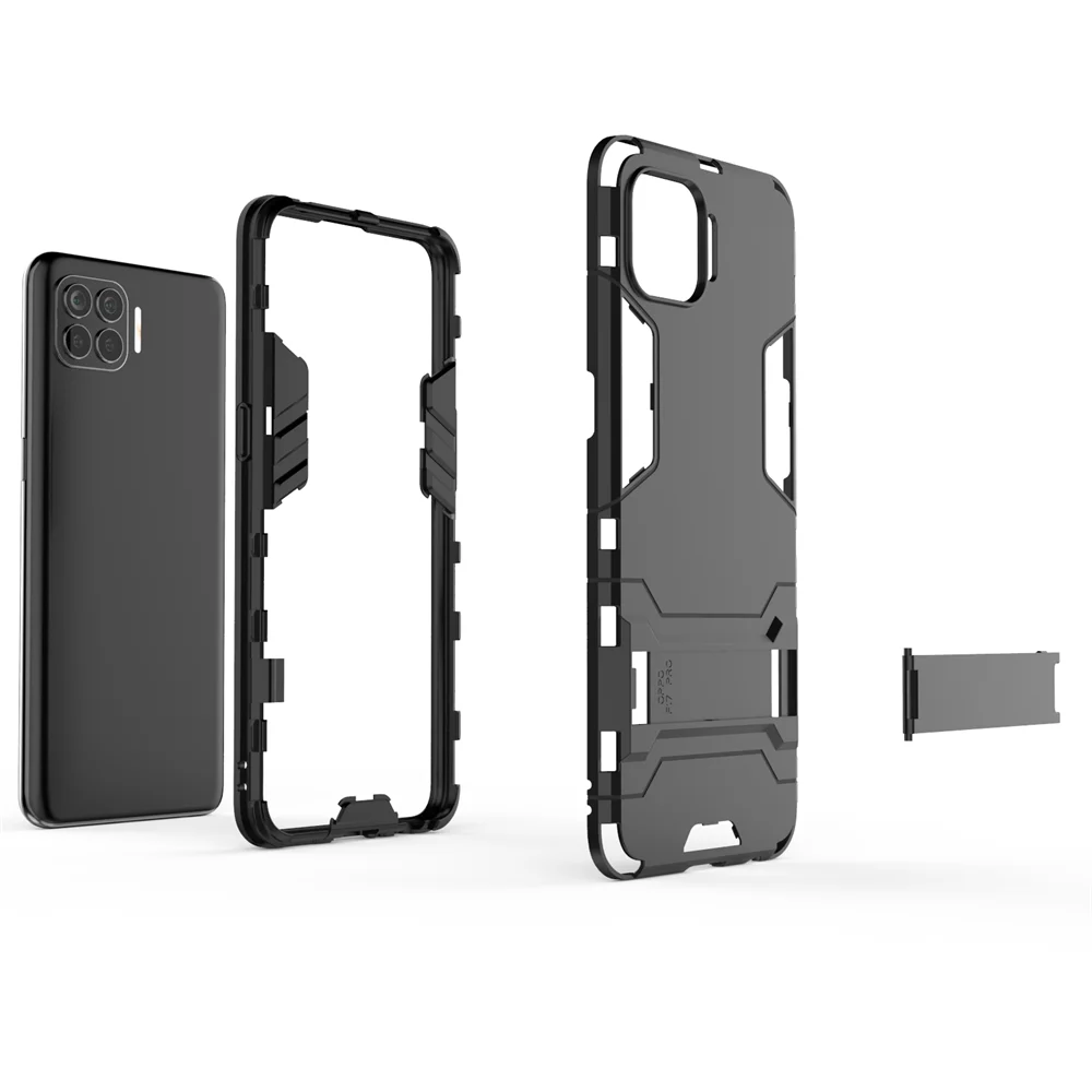 

UFlaxe Hard Cellphone Case for OPPO F9 F11 F17 F19 Pro Plus Armor Stand Holder Shockproof OPPO F3 F1 Plus Cover GX