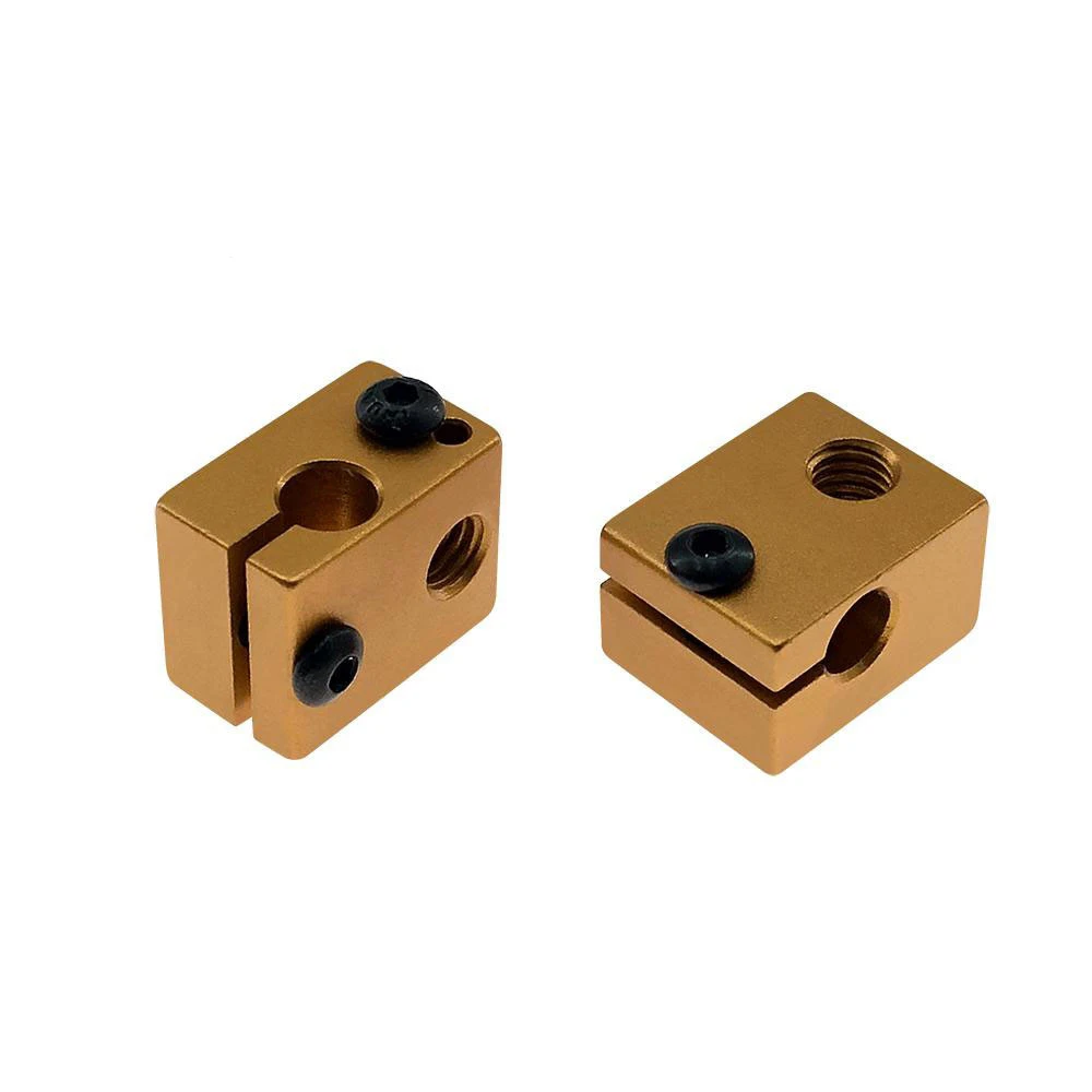 Золотой Алюминиевый V6 тепловой блок для V5 V6 J-head экструдер HotEnd 3D принтеры части нагревателя Горячий Конец нагревательные аксессуары 20*16*12 мм часть 1 - Цвет: Золотой