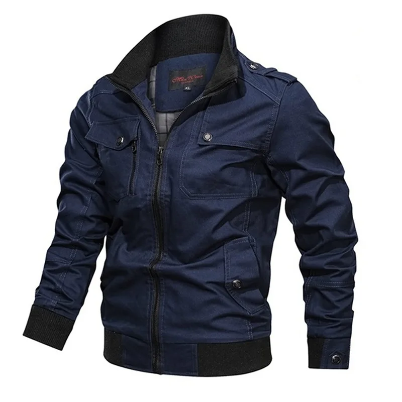 

2020 Spring and Autumn Men's Bomber Jacket Casual Plus Size Male Military Jacket Cotton Pilot Coat Army Men Cargo Flight Jacket