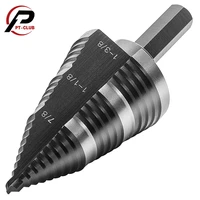 double fluted step drill bit for cutting metal hole multi sizes 78 to 1 38 inch genuine high speed steel