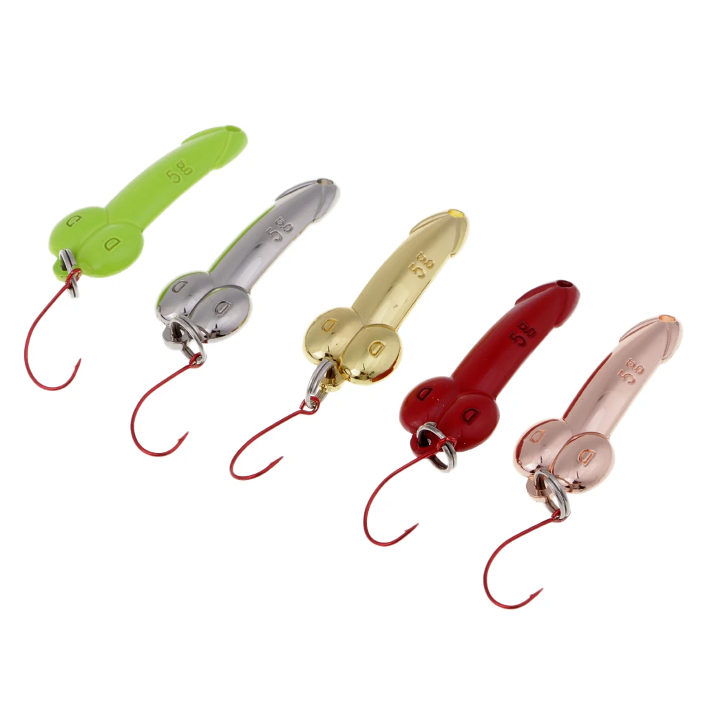 

5 Pieces Spoon Fishing Lure Bright Bait Metal Hard Bait Artificial Bait with Fishing Lure Box