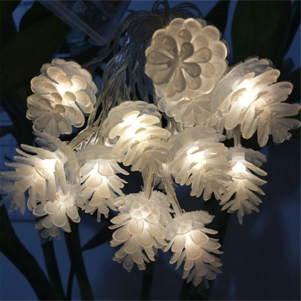 

Светодиодные огни 1,5 м, Рождественское украшение, теплый белый, многоцветные рождественские сосновые конусы, занавески, домашний декор, Новый Год