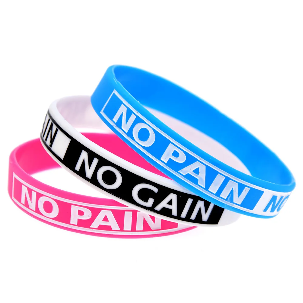 "Never give up"& "No Pain No Gian" мотивационные силиконовые браслеты резиновые браслеты, украшения вдохновляющие браслеты-подарки