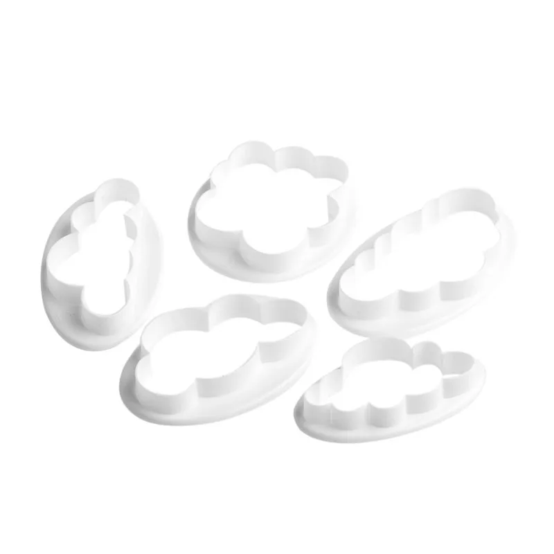 

5Pcs 3D Cloud Plastic Fondant Cutter Cake Mold Sugarcraft Mold Decorating Tools 69HC