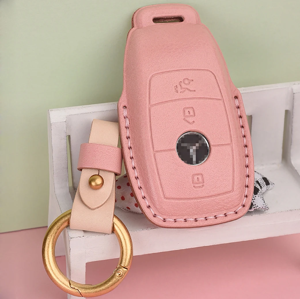 Женский чехол из натуральной коровьей кожи для автомобильных ключей защиты от