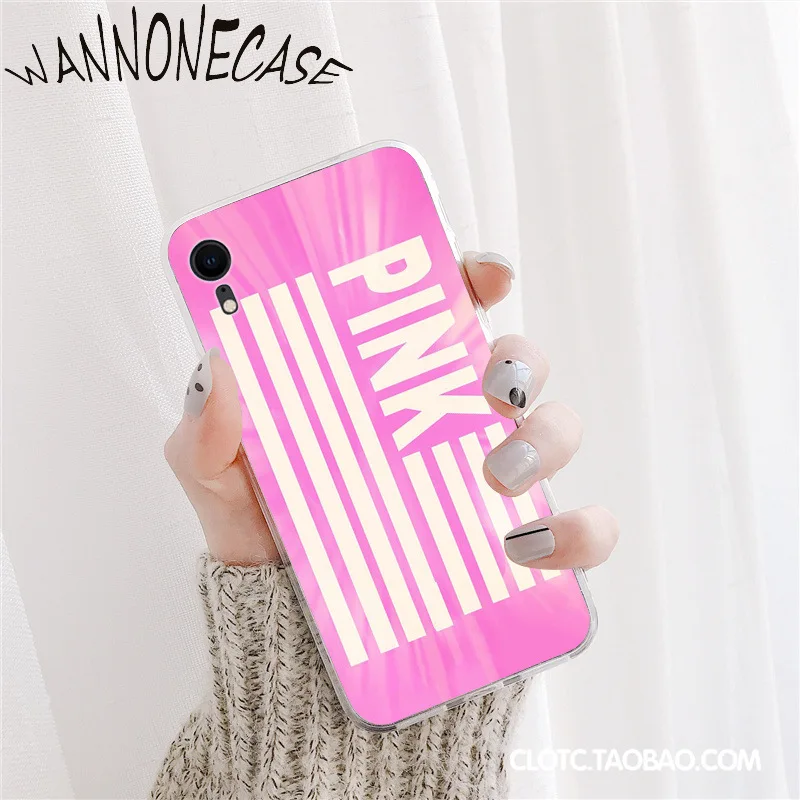 WANNONECASE Victoria's Secret розовый чехол мягкий для телефона iPhone 8 7 6 6S Plus X XS MAX 5 5S SE XR 11 11pro