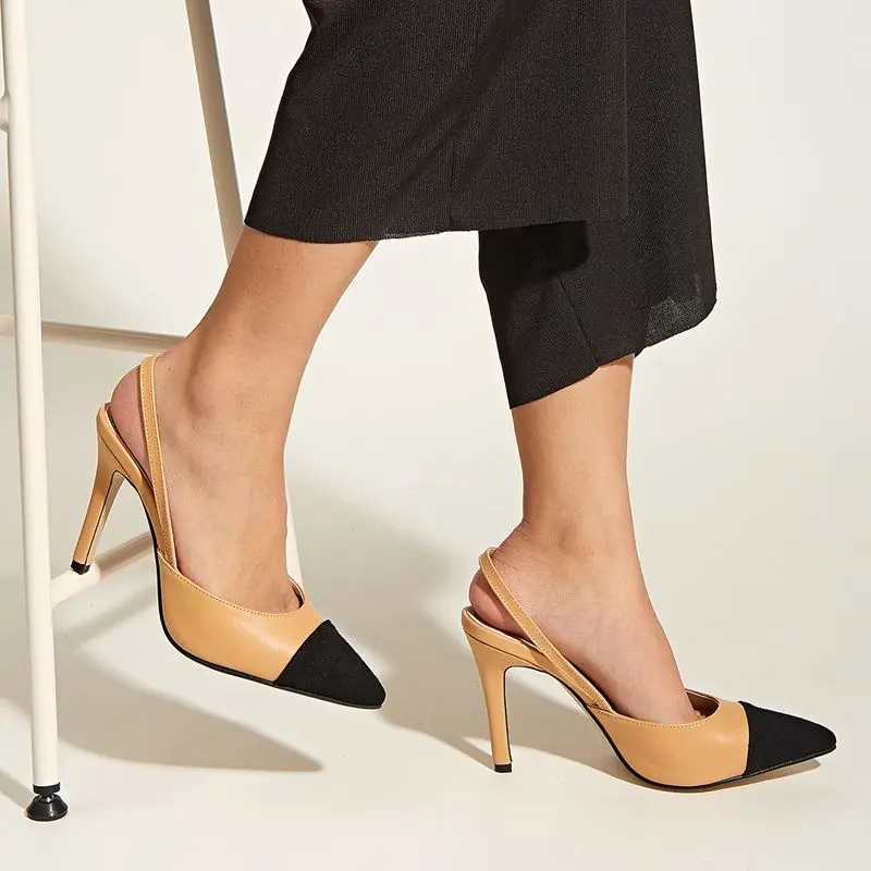 

Spring New Women Shoes PU Leather Pointed Toe Heel High Women Pumps