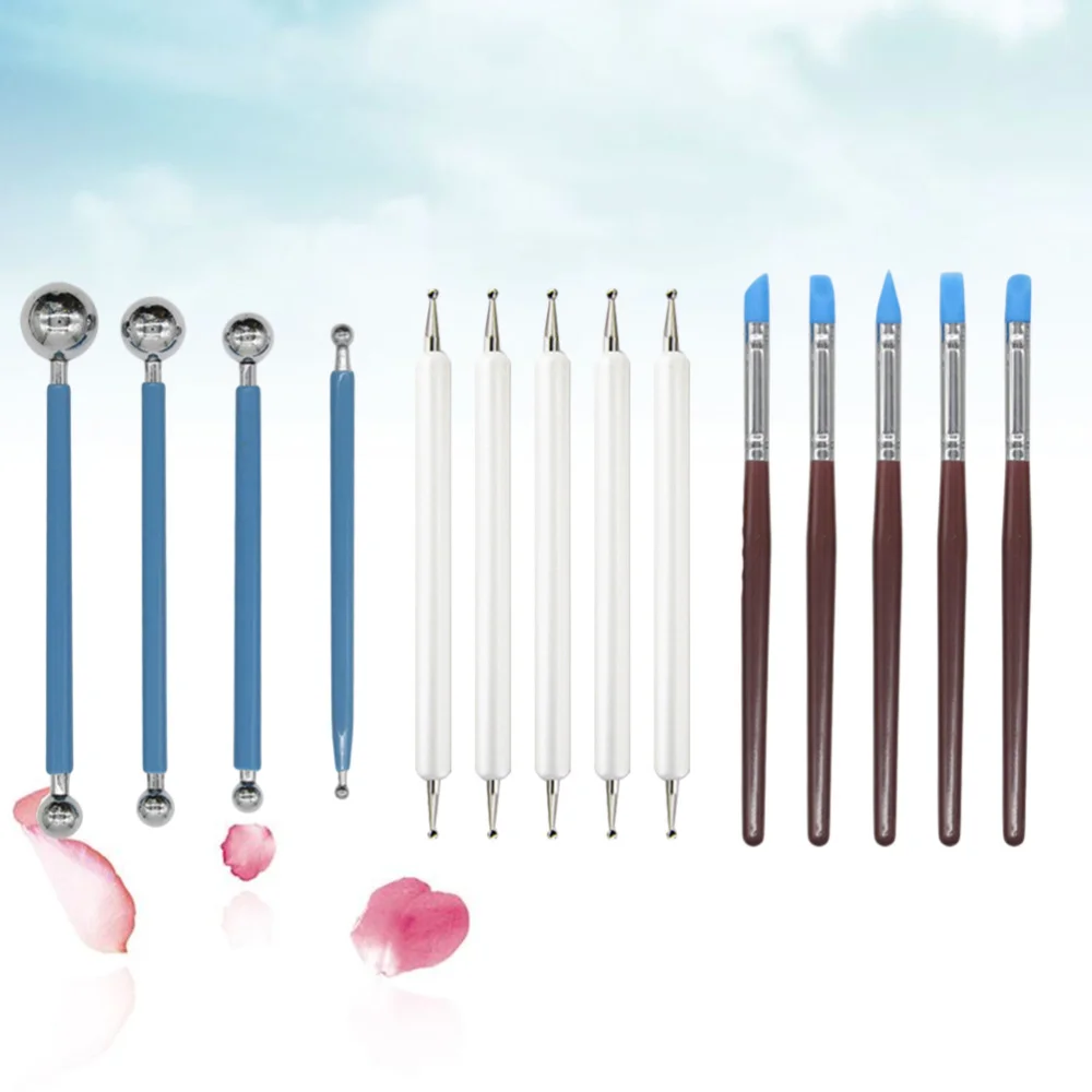 14 шт. глиняных скульптур деревянная ручка инструмента Керамика резьба