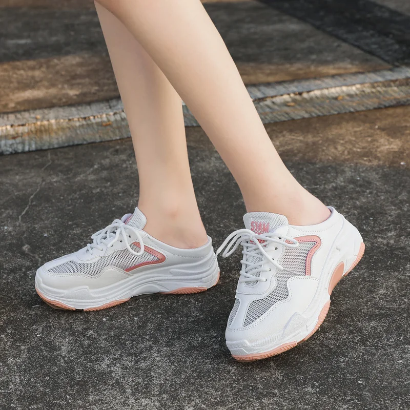 Новинка 2019 крутая Женская Удобная прогулочная обувь на толстой подошве летняя