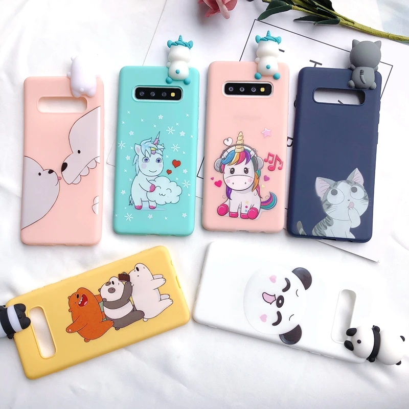S8 S9 S10 3D чехол для Etui Samsung Galaxy Plus Note 8 9 Bear Unicorn Kawaii Coque S7 Edge чехол|Бамперы| |