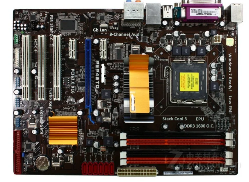 P5P43TD original mainboard PC LGA 775 DDR3 USB2.0 16GB P43 USED Desktop motherboard
