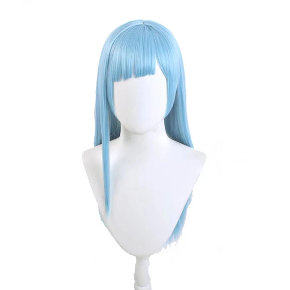 Парик Miwa Kasumi Cosplay Jujutsu Kaisen 70 см длинный прямой синий Xmas Wig Anime Wig Heat Resistant Synthetic.