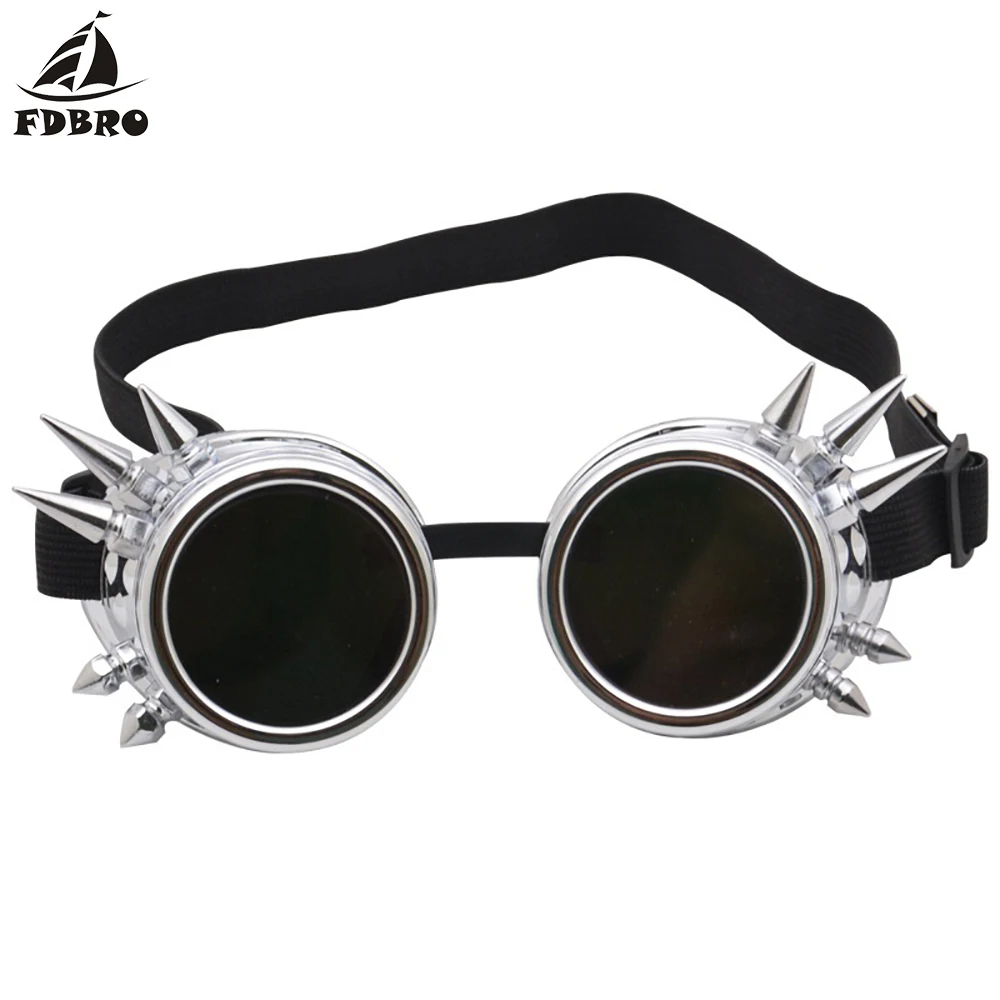 FDBRO Mens Sport Sunglasses Men Women Summer Fashion Rivet Steampunk Windproof Mirror Vintage Gothic Lenses Goggles | Спорт и