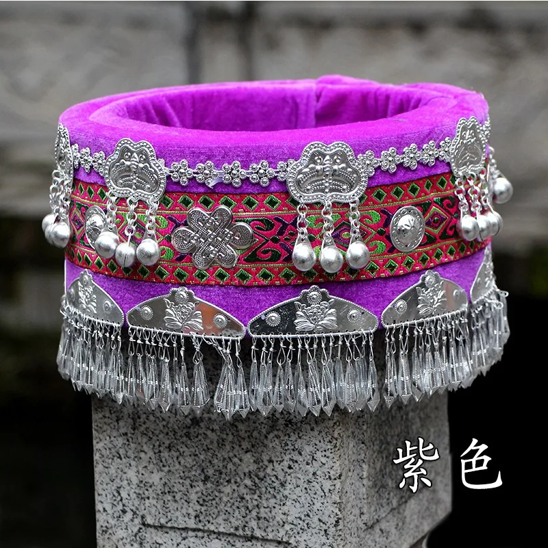 Шляпа hmong miao Ювелирные изделия Китайский народный танец аксессуары для волос Miao шляпа этническое миноритарное представление одежда аксессуары
