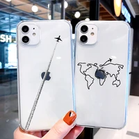 luxury world map travel soft phone case for iphone 13 12 11 pro max xr xs max x clear silicone cover for iphone 7 8 plus se2020