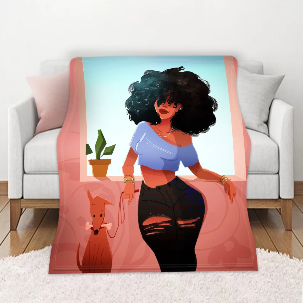 

DIY African Beauty Autumn Winter Thermal Insulation Sofa Flannel Blanket