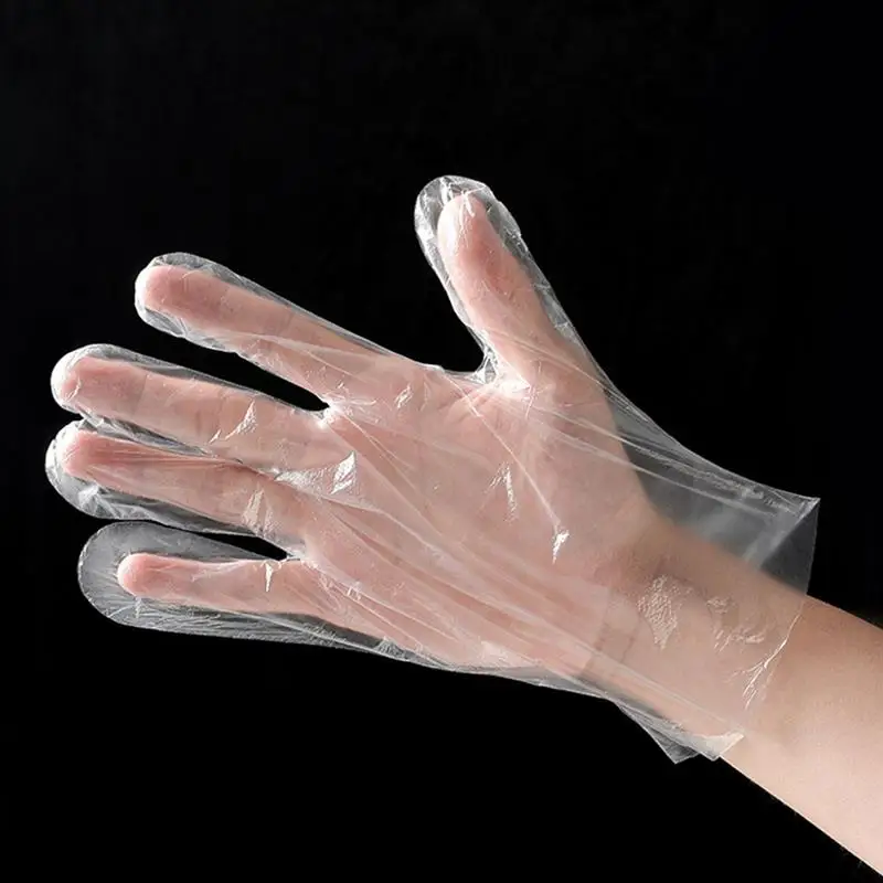 

200pcs/400pcs Transparent Gloves Disposable Gloves Multiuse Thicken Plastic Clear Gloves Food Handling Gloves