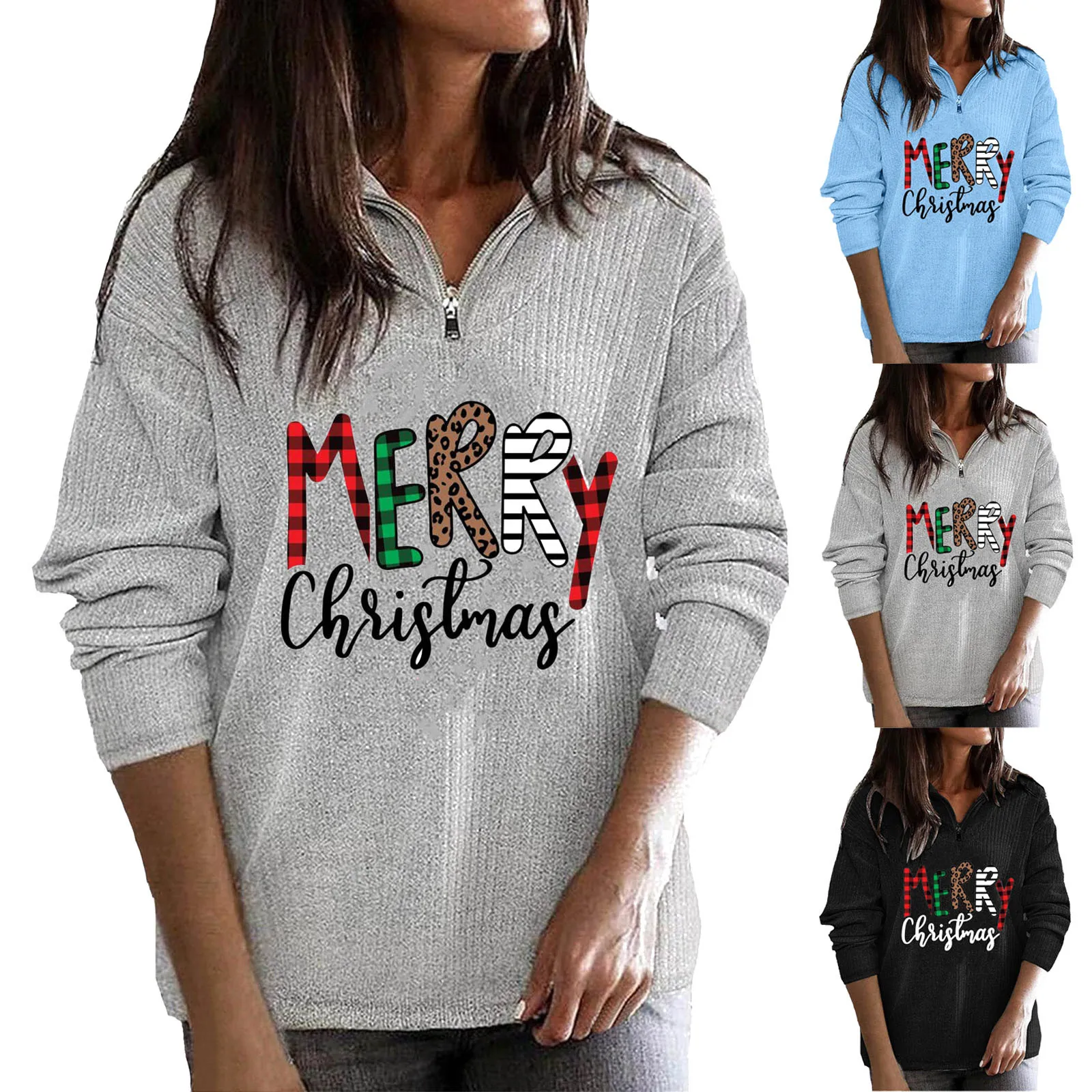 

Women'S Casual Merry Christmas Printed Long Sleeve Hooded Sweatshirt Casual Top Pullover Women'S Fall/Winter Fashion Casual Top
