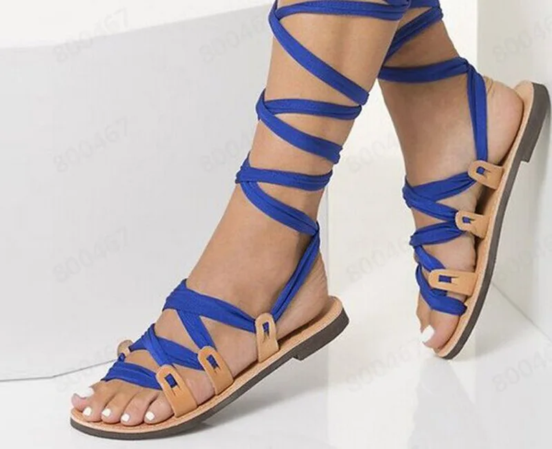 

2021 Sexy Shoes Print Super Thin Flat Heel Shoes Sandals Women Summer Party Platform Ankle-wrap Woman Gladiator Sandals Female99