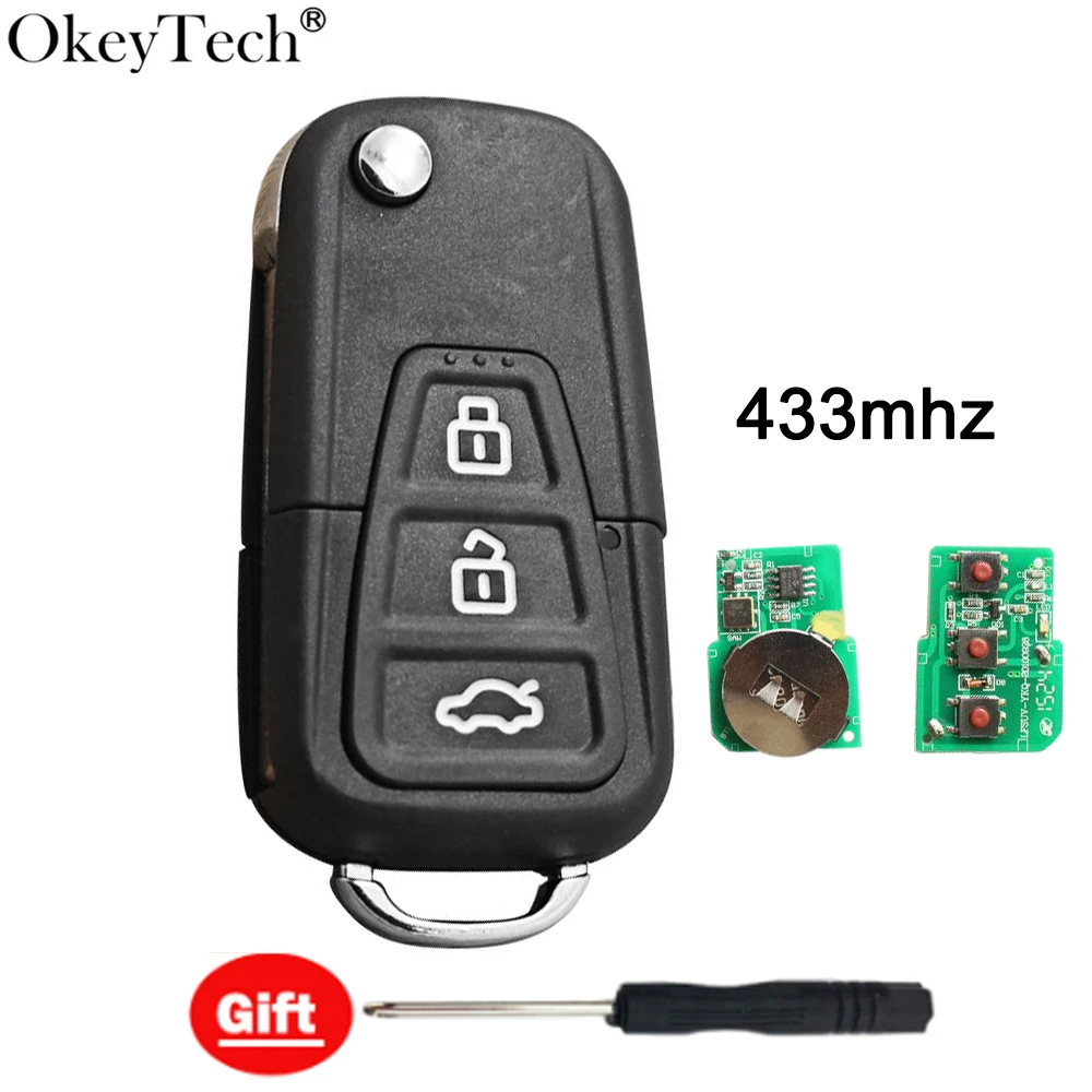 Складной дистанционный ключ OkeyTech 433 МГц для Lifan X60 X50 сменный автомобильный брелок