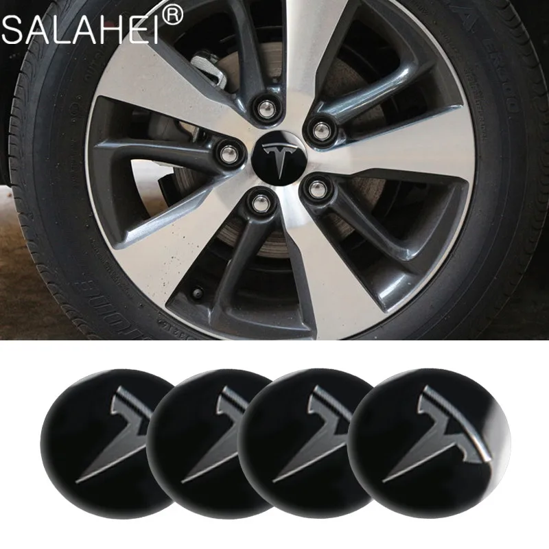 

56MM Car Stickers For Car Wheel Center Hub Caps Logo Car Badge Cover Emblem For Tesla Model 3 X S Car Accessories Car Goods