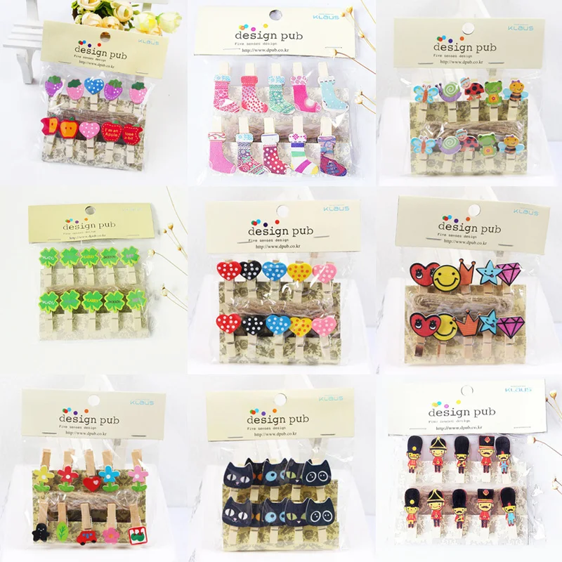 10 шт./партия Декоративные Деревянные прищепки для фотобумаги|Украшения своими