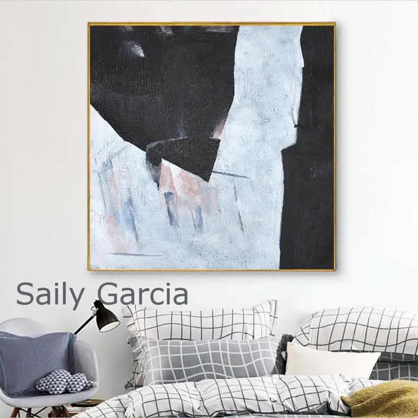 Blue Pink Black Color Matching Abstract Posters Hanging Wall Art Decoration Canvas Painting for Home Living Room Office | Дом и сад