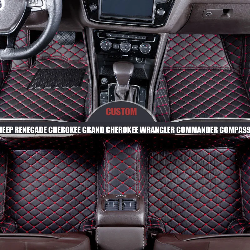 Автомобильные коврики из кожи под заказ для Jeep Renegade Cherokee Grand Wrangler Commander Compass Patriot
