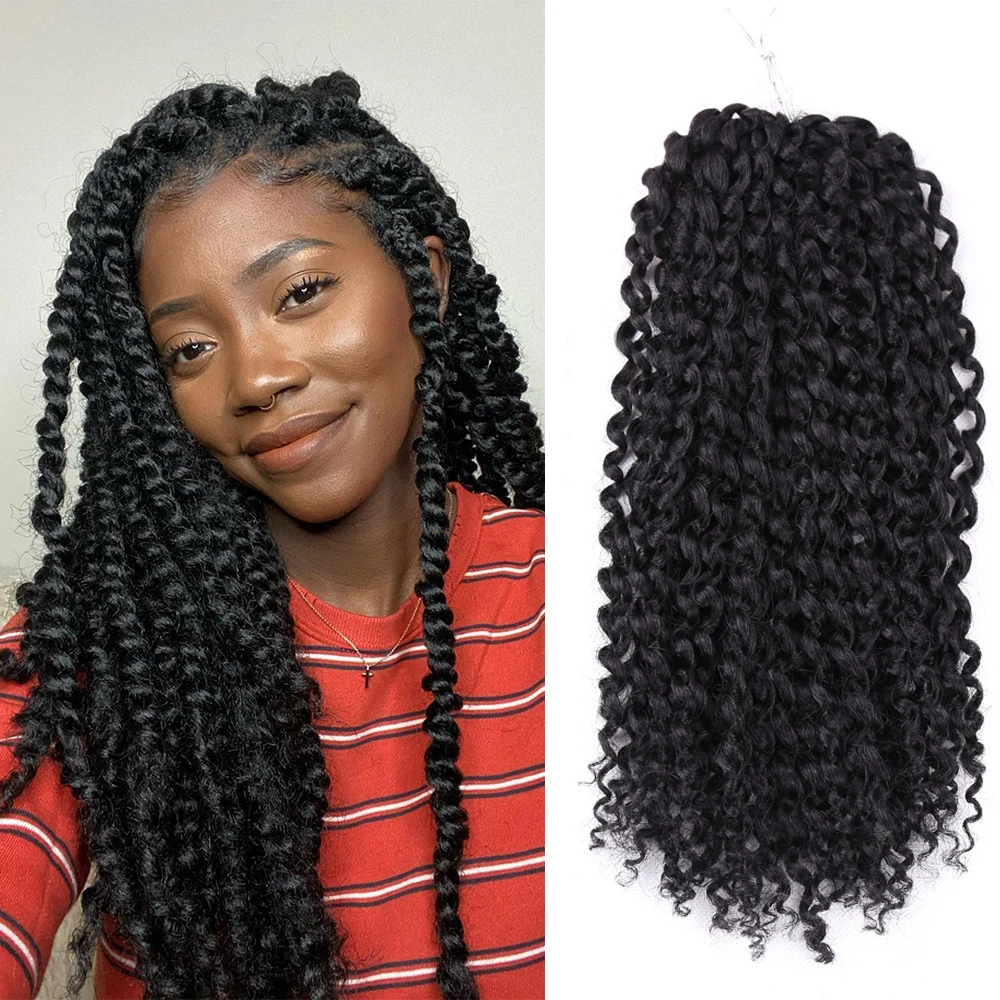 Синтетические 12-дюймовые косички Marley Bob Passion Twist волнистые волосы Freetress с эффектом