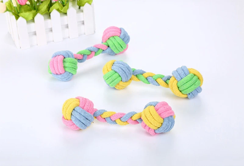 17 см кошка собака игрушка для кусания Макарон из хлопкового каната боковых зубов