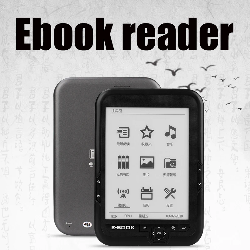 CLATE 4/8/16G E-ink электронная книга Linux чтения электронных книг 3,5 мм наушников Eink Экран электронная книга E-считыватель штрих-кода с Чехол MP3, WMA, PDF HTML