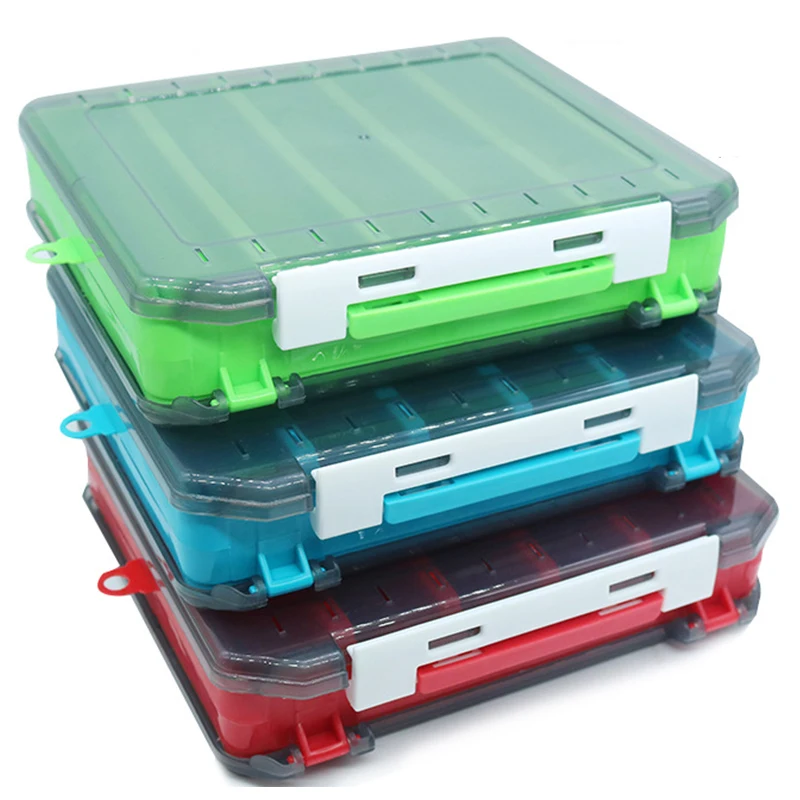

Fishing Box 10 Compartments Fishing Accessories Lure Hook Boxes Storage Double Sided High Strength Fishing Tackle Box Pesca