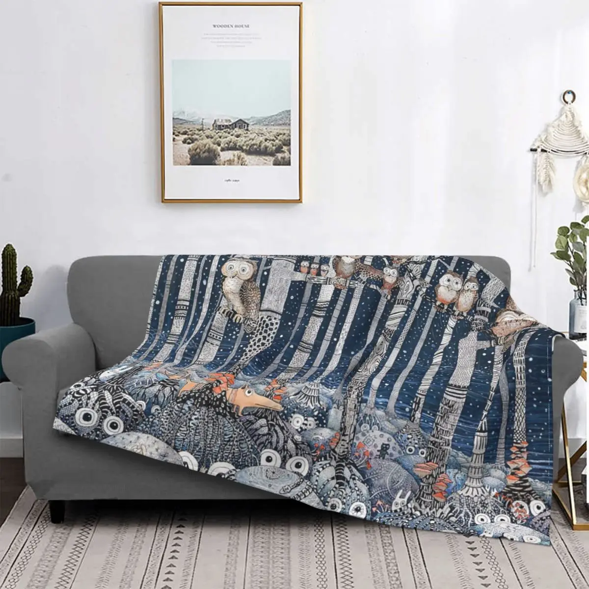 

Одеяло с изображением совы и леса, покрывало для кровати, плед, пляжное одеяло, толстовка, мусульманский Молитвенный Ковер