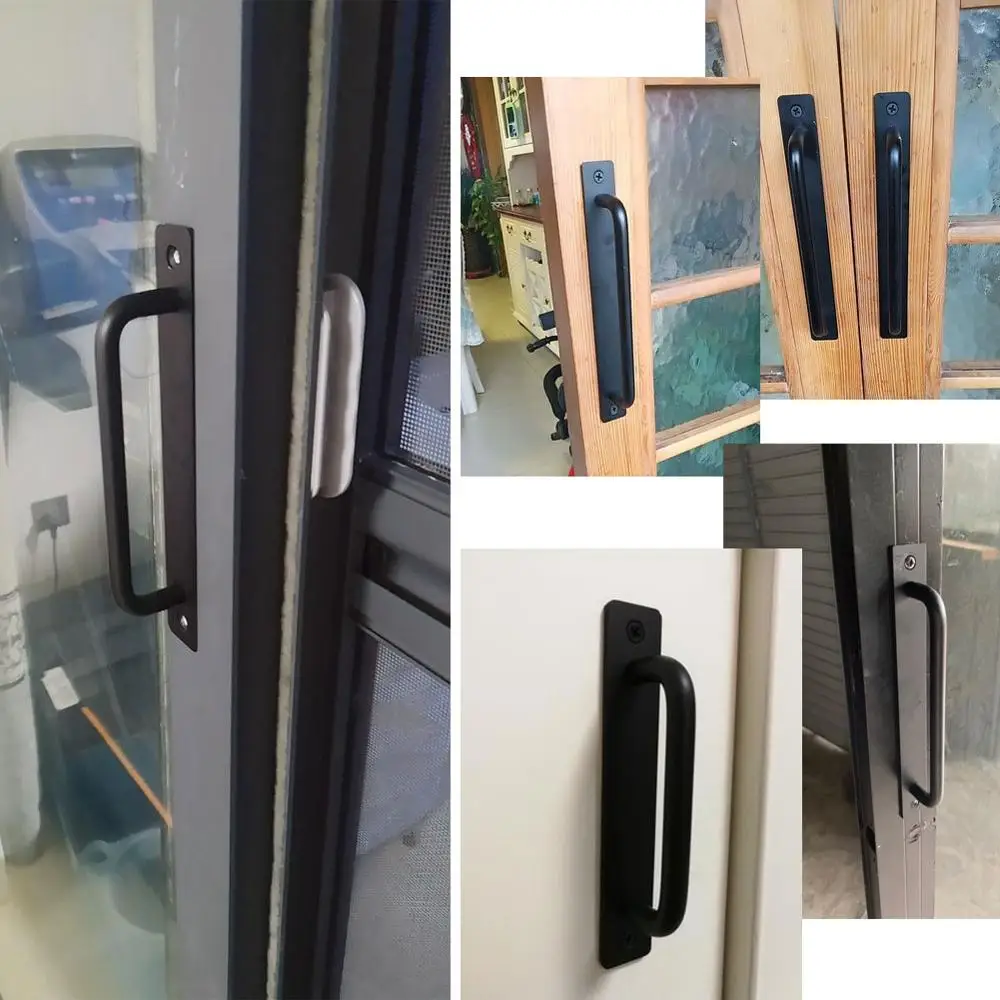 

Sliding Barn Door Handle Pull and Flush Hardware Set Wood Door Handle Furniture Hardware for Cabinet Cupboard Interior Door
