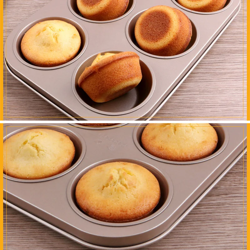 

6 Holes Rectangle Fluted Muffin Cup Pan Mold Bottom Nonstick Kitchen Make Biscuit Cake Baking Muffin Sheet Accessories Tools