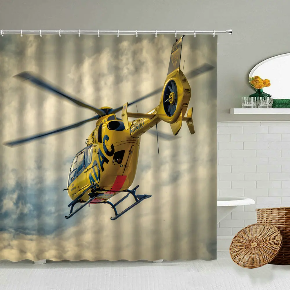 

Водоотталкивающая занавеска для душа в виде самолета для ванной комнаты, технология транспортировки, мужское семейное украшение, подвесно...