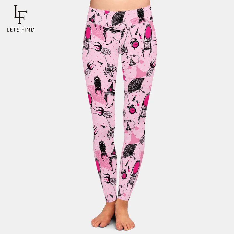 LETSFIND модных девушек и сердец рисунком в виде птичек Женские леггинсы новые с