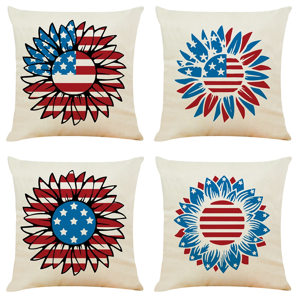 

Independence Day Cushion Cover Hoga Decorative Pillow funda cojines 45x45 housse de coussin Nordic Pillow Cover for Sofa Car