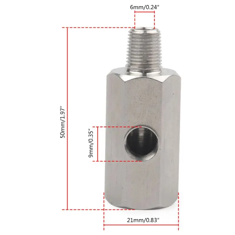 1 Pc 1/8" BSPT Oil Pressure Sensor Tee to NPT Adapter Turbo Supply Feed Line Gauge Vehicle Car Accessories | Автомобили и