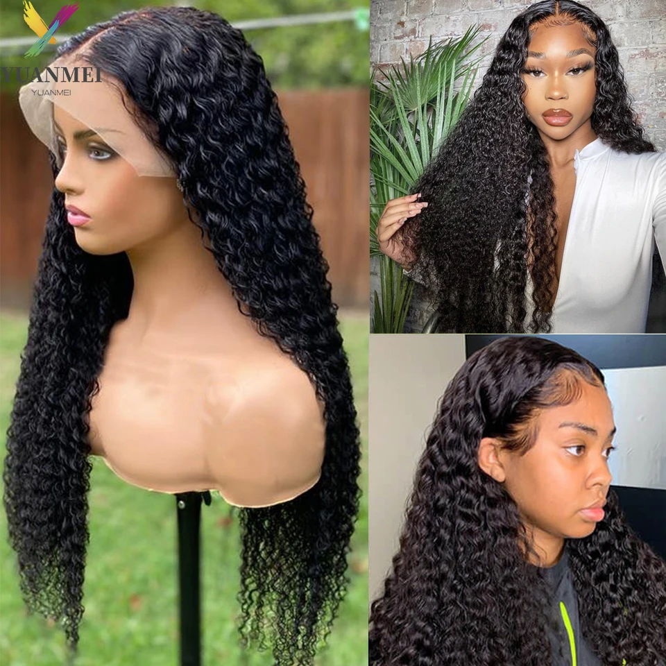 Brazilian 13X4 Deep Wave Lace Frontal Wigs 30 Inch Lace Front Human Hair Wigs For Women Pre Plucked Deep Curly 4X4 Closure Wig