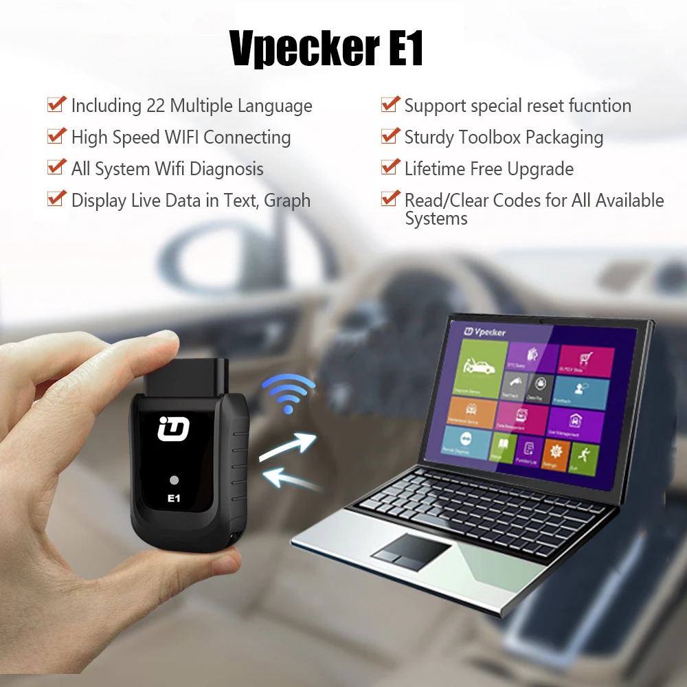 VPECKER E1 Easydiag OBD2 полная система автомобиля диагностический инструмент Wifi версия лучше, чем Запуск IDIAG бесплатное обновление Автомобильный сканер